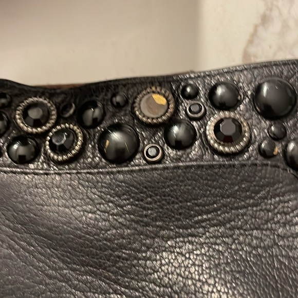 Donald Pliner Black Chez Wedge Rhinestone Boots size 11 M - Picture 3 of 7